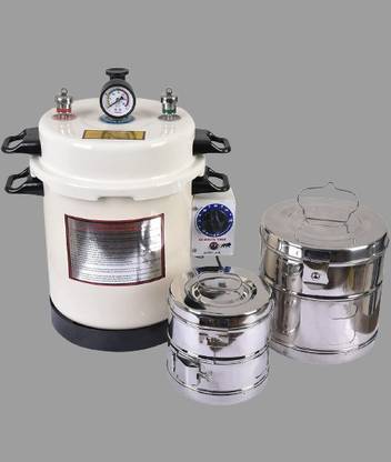 FLORIX Autoclave electric epoxy size (11×9) 13 liter finish 6×6 & 9×9 dressing drum Autoclave electric epoxy finish (size) 11 × 9 13 litr with 6×6 9×9 dressing drum Dental Semi-Automatic Autoclave