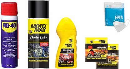 Motomax SUPER BIKE COMBO KIT AK21 with Clean, Protects and Shines Interiors Combo