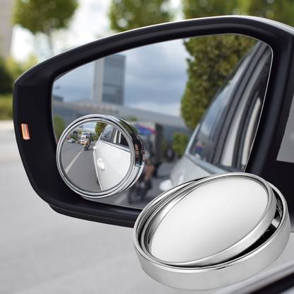 YELONA 2 Blind Spot Mirrors 360° Rotatable Round Shape Convex Side Rear-View Mirror Combo