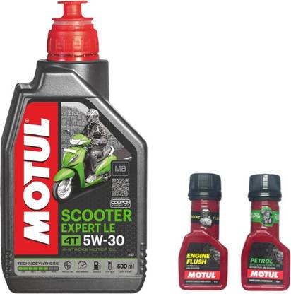 MOTUL Scooter Expert LE 5W30(600ml) Technosynthese EngineOil, +Engine Flush, +System Clean Combo