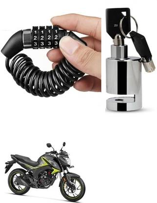 AutoGnix Helmet Lock With Heavy Duty Disc Brake Lock For Honda CB Hornet 160 Combo