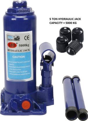 EKRASH 5 TON HYDRAULIC VEHICLE JACK, 4 BLACK VALVE CAP Combo