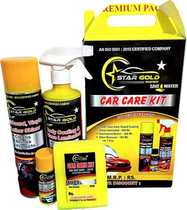 Star gold super stain remover 100 ml, coating glass -500 ml, dashboard shiner 350 ml Combo