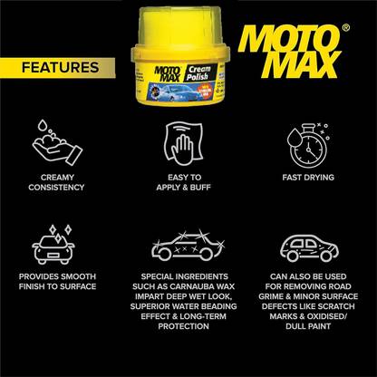 Motomax Dashboard Polish, 2k Rubbing Compound, Car Cream Polish Combo
