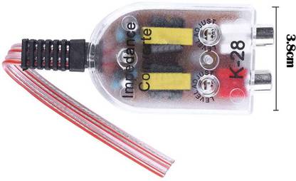 Motopex Vehicles Auto Car High to Low Impedance Converter RCA Line Adapter (Pack of 1) Combo