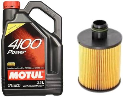 MOTUL 4100 POWER 5W-30 Engine Oil 3.5L & Oil filter for BEAT Combo