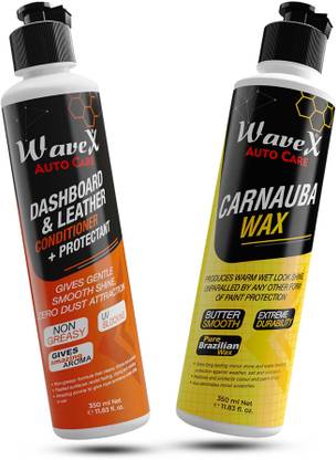 Wavex Car Dashboard Polish 350ml, Car Body Polish Carnauba Wax 350ml Combo
