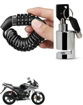 AutoGnix Helmet Lock With Heavy Duty Disc Brake Lock For Honda CBF Stunner Combo