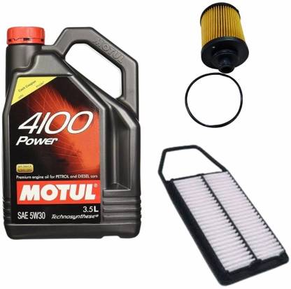 MOTUL 4100 POWER 5w30 3.5L AND AIR,OIL FILTER COMBO FOR BALENO PETROL Combo