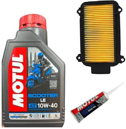 MOTUL SCOOTER LE 10w40 & Gear 80w90(120 ML) With air filter for duet Combo