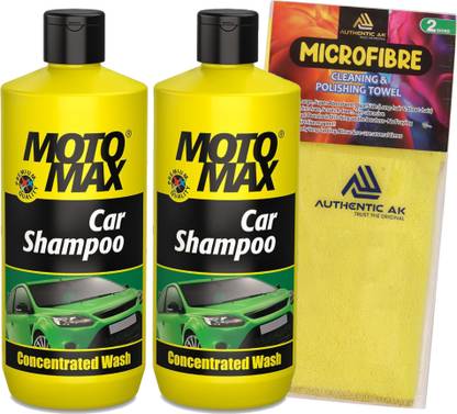 Motomax CAR SHAMPOO PACK OF 2 WITH MICROFIBER CLOTH AC 9 Combo