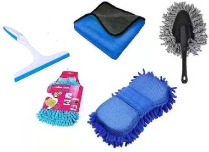 TRUCCO TRENDS Car Wash Tool Cleaning Kit combo Pack of 5 Cleaning Material Combo