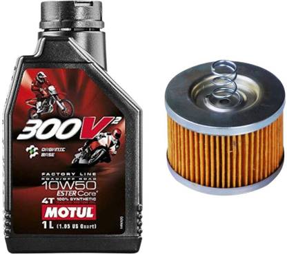 MOTUL 300V^2 10W50 (1L) ENGINE OIL AND OIL FILTER FOR FZ 250CC Combo