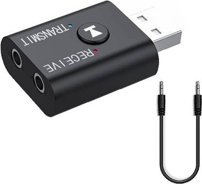TIZOQ v5.0 Car Bluetooth Device with Audio Receiver, Transmitter, 3.5mm Connector, Adapter Dongle