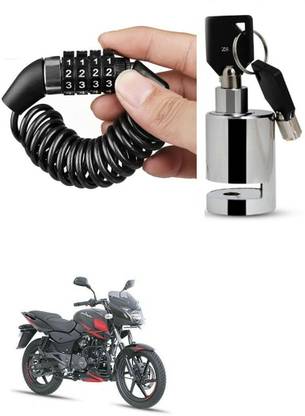 AutoGnix Helmet Lock With Stainless Steel Heavy Duty Disc Brake Lock For Bajaj Pulsar 150 Combo