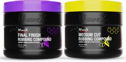 Wavex Medium Cut Rubbing Compound Plus Polish, Final Finish Low Cut High Gloss Rubbing Compound Combo