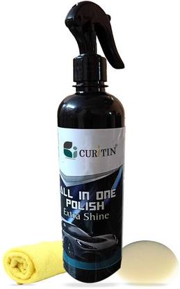 CURITIN KRENMARK INDIA All-in-One Car Polish 500ml - 1 Qty, Foam or Sponge - 1 Qty, Fibre Cloth - 1 Qty Combo