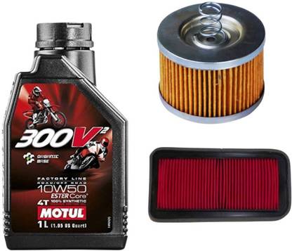 MOTUL 300V^2 4T 10W50 ENGINE OIL -OIL AND AIR FILTER FOR FZ 250CC Combo