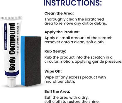 Kudh Products Scratch Remover Kit for Cars and Bikes – Polish Wax with Sponge | Remove Paint Vehicle Tool Kit