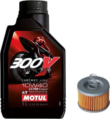 MOTUL 300V Factory Line Ester Core Fully Synthetic 10W-40 Engine Oil & Fz Oil Filter Combo