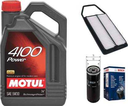 MOTUL 4100 Power 5w30 technosynthese Engine oil 3L & oil filter&air filter for Celerio Combo