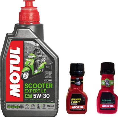 MOTUL SCOOTER EXPERT LE 5W-30(0.800litre)+Engine flush(50ml)+Petrol system clean(50ml) Combo