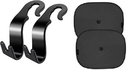 TANTRA Car Headrest Hook for car back seat, Car Window Sunshade 2PCs Combo