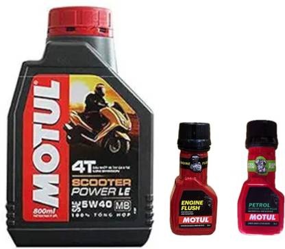 MOTUL SCOOTER Power LE 5W40 -(800Ml)+Engine flush+Petrol system clean COMBO Combo