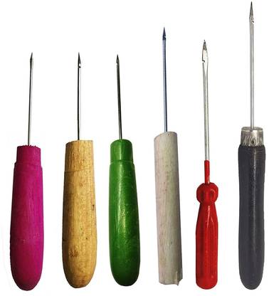 lookat Wood\ Plastic Handle Pin Punching Hole Maker, Scratch Awl Sewing Repair Tool Awl