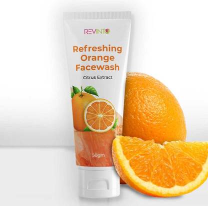 REVINTO REFERESHING ORANGE FACE WASH 50gm | Helps to protect brighten the skin.