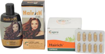 Capro Labs HAIRICH CAPSULE -100 CAPSULE AND HAIRICH OIL-100 ML (2 Items in a pack)