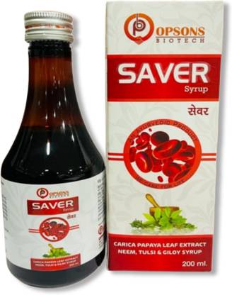 Opsons Biotech Saver Carica Papaya Leaf Extract, Neem, Tuksi & Giloy Syrup