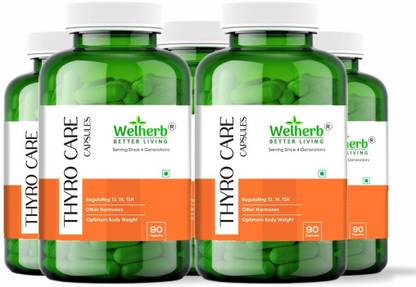 Welherb Thyro Care | Ayurvedic Capsules for T3,T4,TSH | Recommended New Patients-90Caps