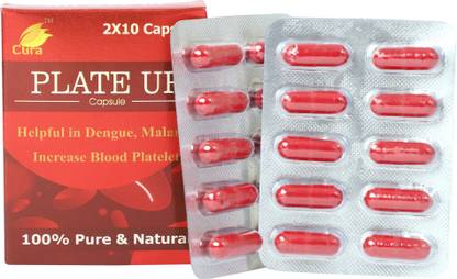 Cura PLATE UP AYURVEDIC CAPSULE FOR INCREASE BLOOD PLATELET & HELPFUL IN DENGUE,