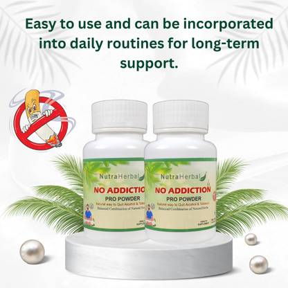 Nutraherbal No Addiction Pro Powder: Herbal Support for Addiction Recovery 60gm x 3