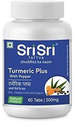 SRI SRI Turmeric Plus 500mg Tablet | For Immunity & Antioxidant Support