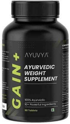 Ayuvya Ayurvedic Gain+ Weight & Mass Gainer Supplement| 90 Tablets
