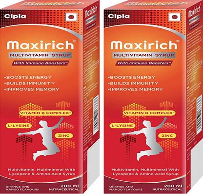 Cipla Maxirich Multivitamin syrup 400ml PACK OF 2
