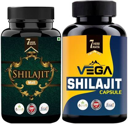 7Herbmaya Shilajit Malt with Vega Shilajit Capsule for General Wellness