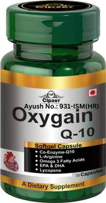 CIPZER Oxygain Q10 30 Capsule Improve Heart Health, Energy, Strength & Antioxidant