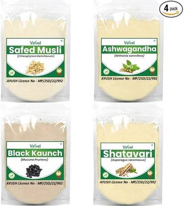 VAGAL Safed Musli, Ashwagandha, Kaunch, Shatavari Powder Combo