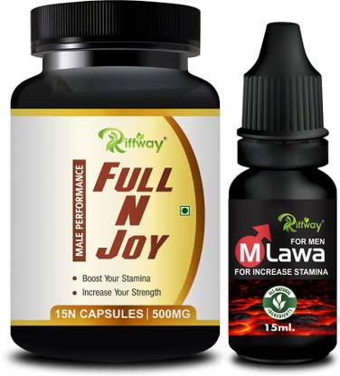 Riffway Full N Joy Wellness & M Lawa Oil Shilajit Gold Capsule Stamina Combo