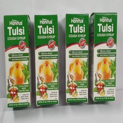 Dabur Tulsi Cough Syrup with Mulethi, Honey ,Shunthi & Banaphsa 400 ml(100 Each)