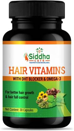 Siddha cure Hair Vitamins with DHT blocker &Omega-3 for Hair growth and Hair fall control