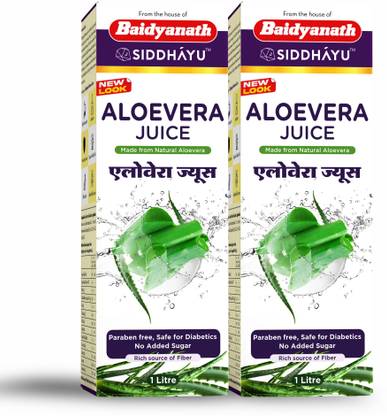 Baidyanath Aloe Vera Juice 1L (Pack of 2) Natural Aloevera for digestion | No added Sugar