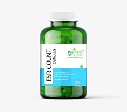 Welherb ESR Count | Ayurvedic Capsules Pus Cells | Body Inflammation-30 Caps