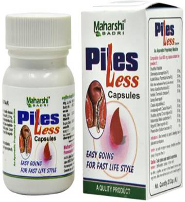 Maharshibadri Piless Capsule for Pain due to Bleeding Piles and Dry Piles (Pack of 20capx2)