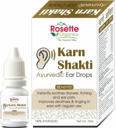 rosette organics Karn Shakti Ayurvedic Ear Drops, Ear Wax Removal, Ear Pain, Ear Ringing Relief