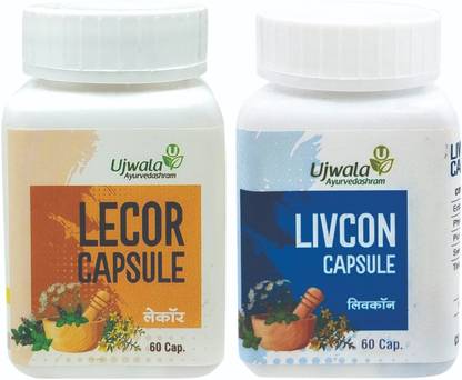 UJWALA AYURVEDASHRAM Lecor & Livcon Capsule, For Vitiligo, White Patches