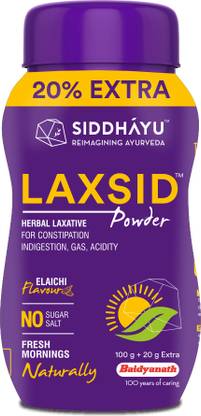 Siddhayu Laxsid Powder 100 +20 Gm, Herbal Laxative From Constipation, Gas, Acidity